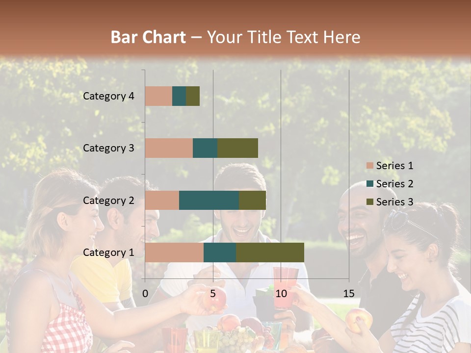 A Group Of People Sitting Around A Table With Food PowerPoint Template
