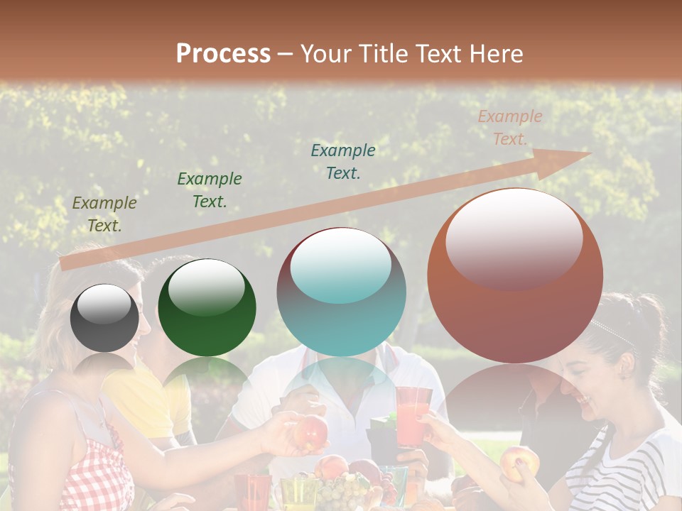 A Group Of People Sitting Around A Table With Food PowerPoint Template