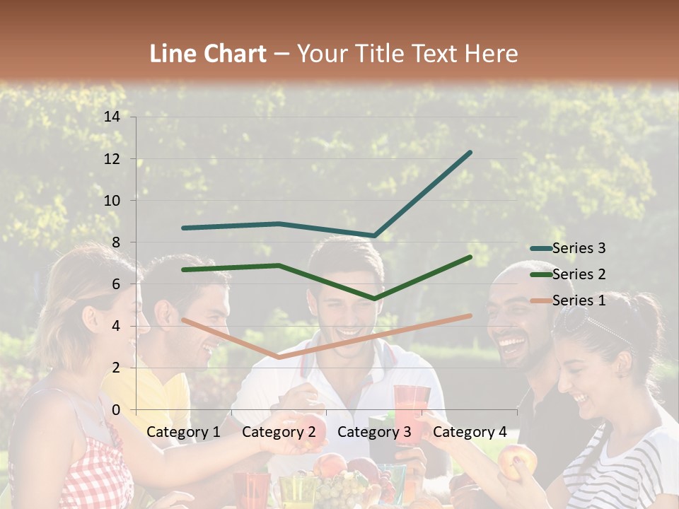 A Group Of People Sitting Around A Table With Food PowerPoint Template