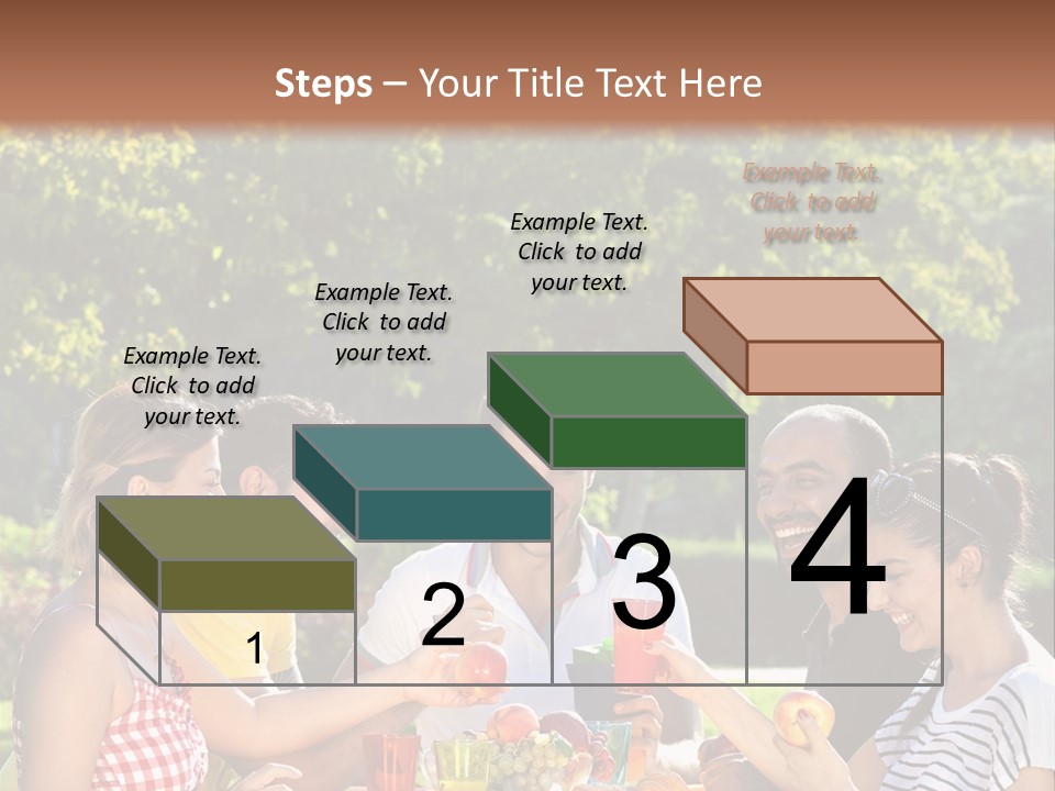 A Group Of People Sitting Around A Table With Food PowerPoint Template