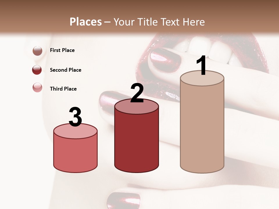 A Woman With Red Nail Polish Holding Her Mouth Open PowerPoint Template