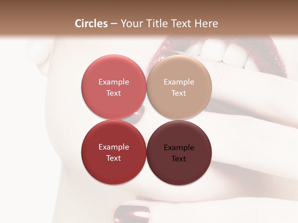 A Woman With Red Nail Polish Holding Her Mouth Open PowerPoint Template
