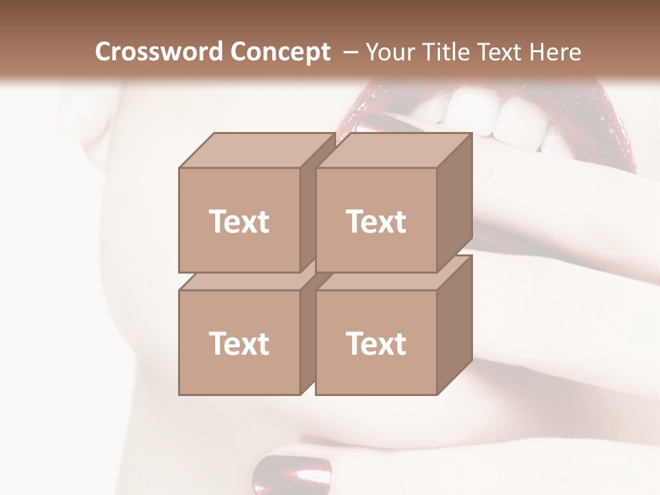 A Woman With Red Nail Polish Holding Her Mouth Open PowerPoint Template