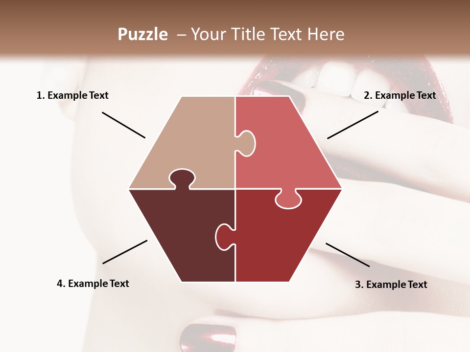 A Woman With Red Nail Polish Holding Her Mouth Open PowerPoint Template