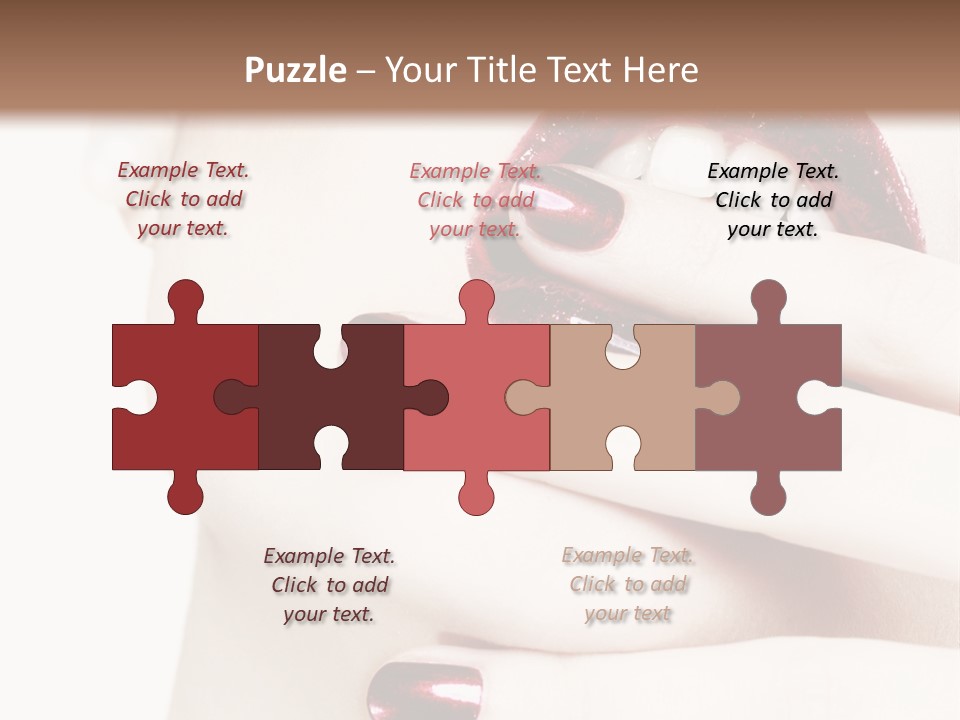 A Woman With Red Nail Polish Holding Her Mouth Open PowerPoint Template