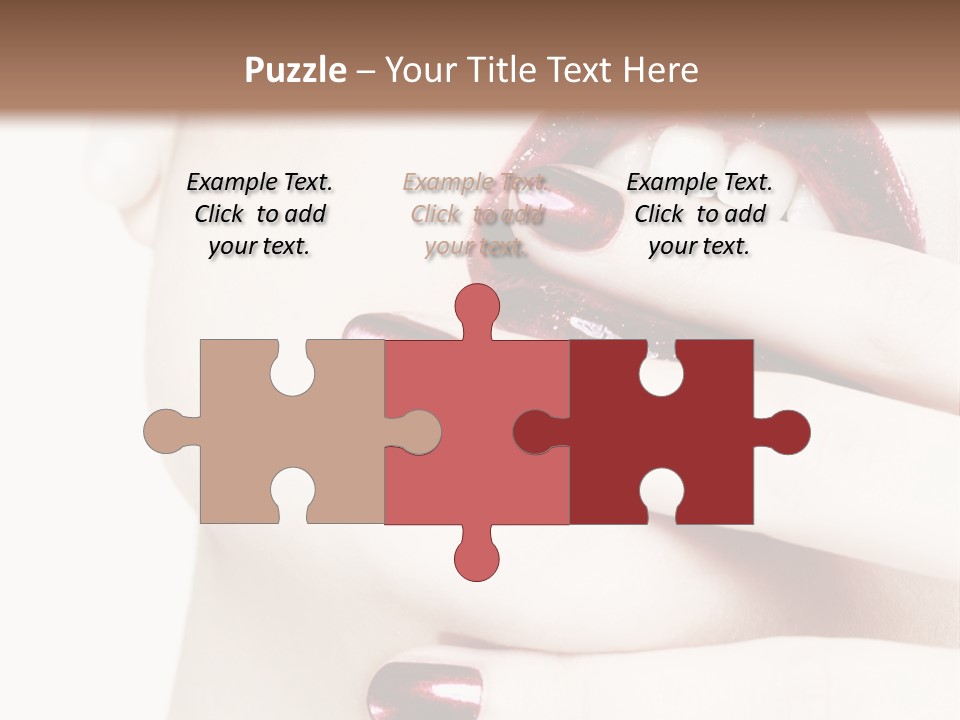 A Woman With Red Nail Polish Holding Her Mouth Open PowerPoint Template