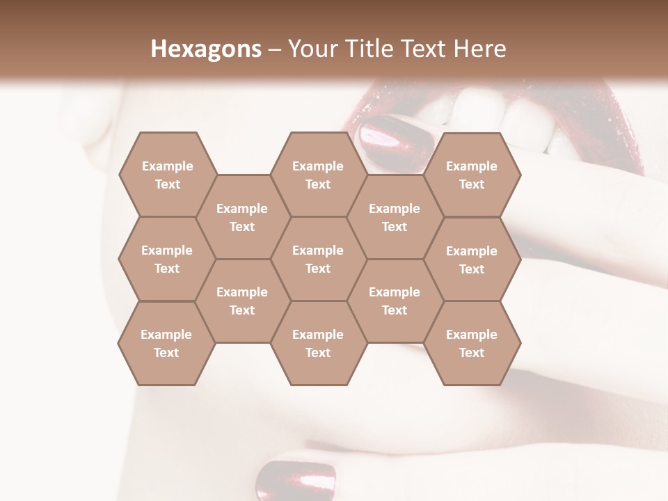 A Woman With Red Nail Polish Holding Her Mouth Open PowerPoint Template