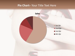 A Woman With Red Nail Polish Holding Her Mouth Open PowerPoint Template
