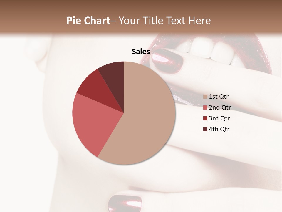 A Woman With Red Nail Polish Holding Her Mouth Open PowerPoint Template