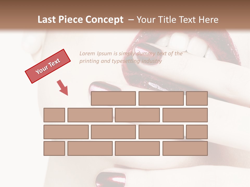 A Woman With Red Nail Polish Holding Her Mouth Open PowerPoint Template