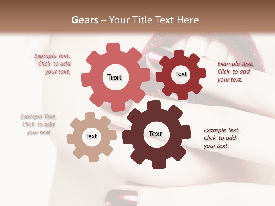 A Woman With Red Nail Polish Holding Her Mouth Open PowerPoint Template