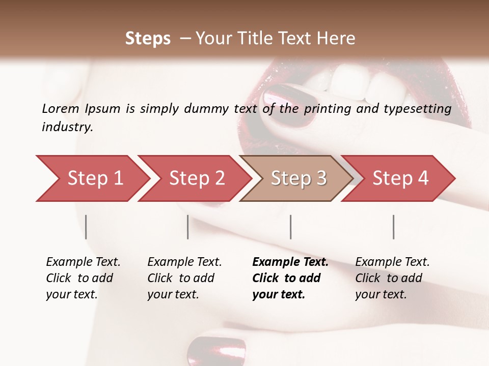 A Woman With Red Nail Polish Holding Her Mouth Open PowerPoint Template