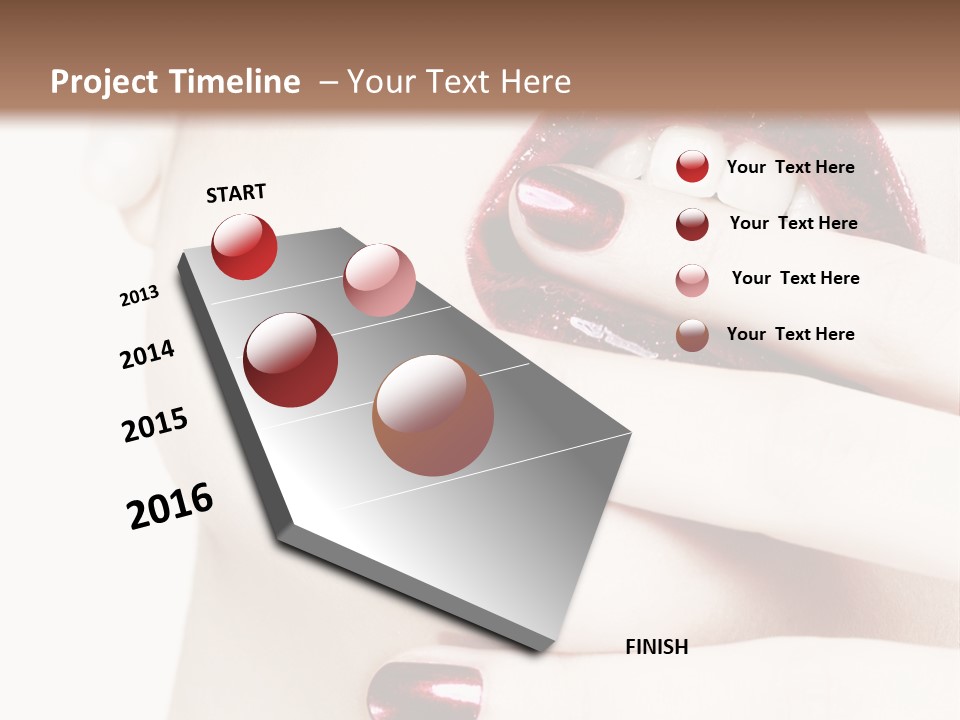 A Woman With Red Nail Polish Holding Her Mouth Open PowerPoint Template