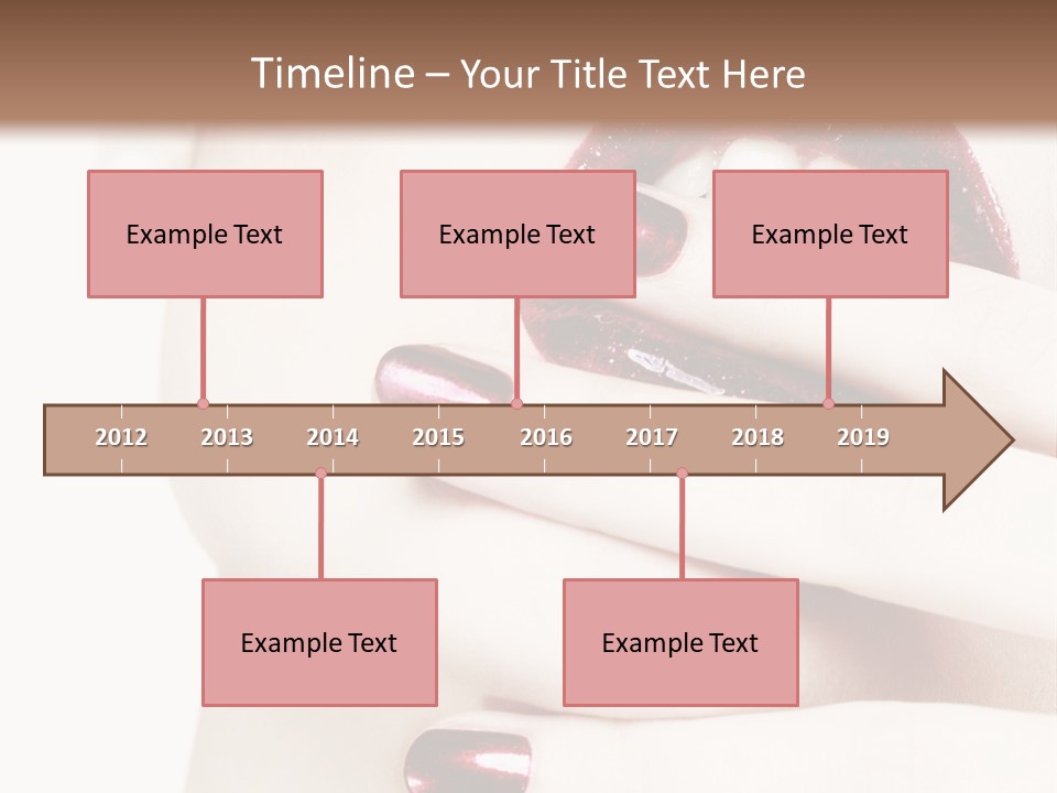 A Woman With Red Nail Polish Holding Her Mouth Open PowerPoint Template