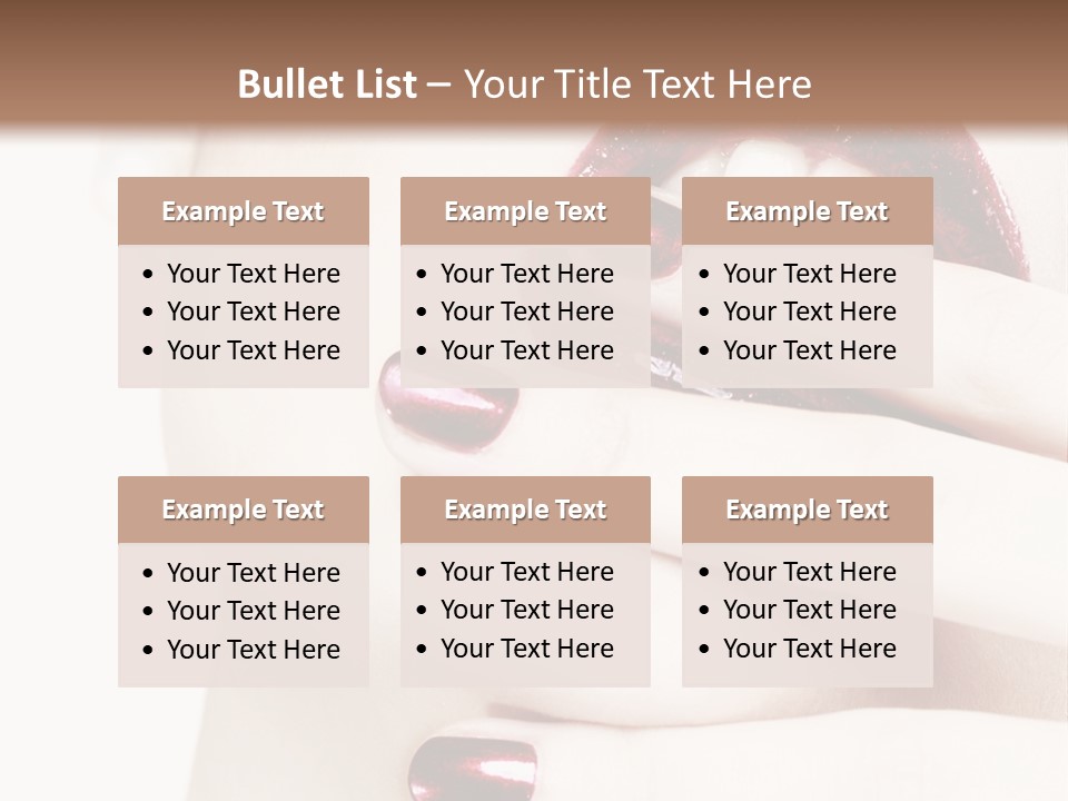 A Woman With Red Nail Polish Holding Her Mouth Open PowerPoint Template