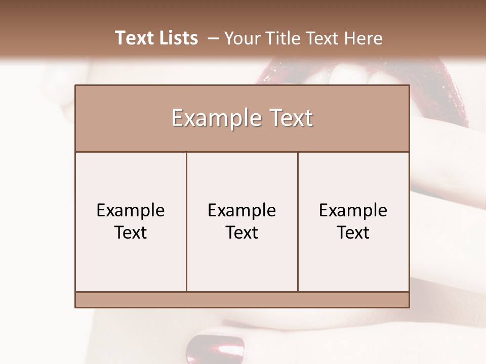 A Woman With Red Nail Polish Holding Her Mouth Open PowerPoint Template