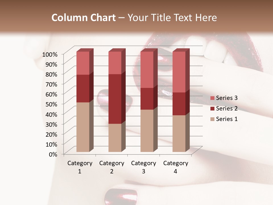 A Woman With Red Nail Polish Holding Her Mouth Open PowerPoint Template
