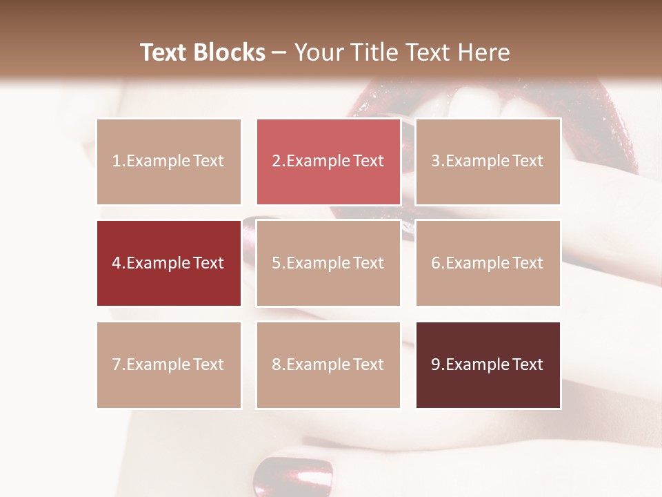 A Woman With Red Nail Polish Holding Her Mouth Open PowerPoint Template