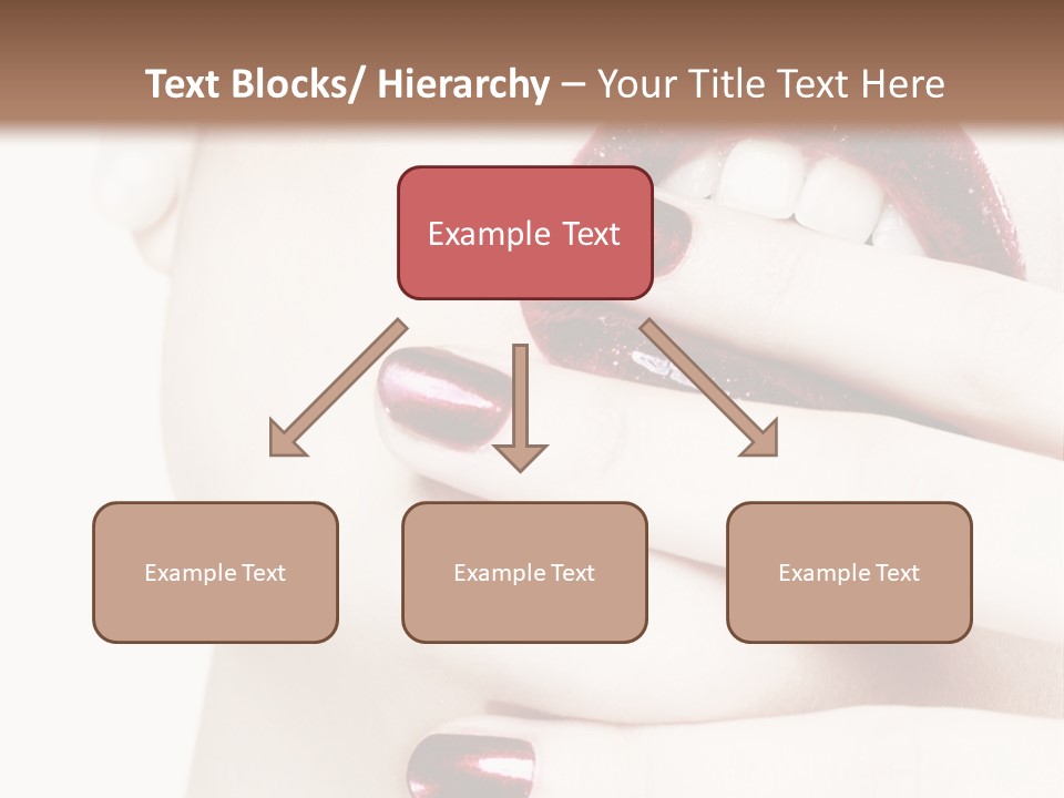A Woman With Red Nail Polish Holding Her Mouth Open PowerPoint Template