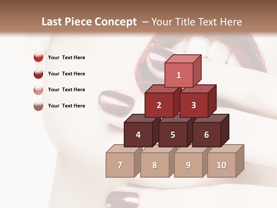 A Woman With Red Nail Polish Holding Her Mouth Open PowerPoint Template