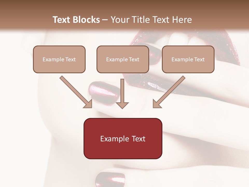 A Woman With Red Nail Polish Holding Her Mouth Open PowerPoint Template