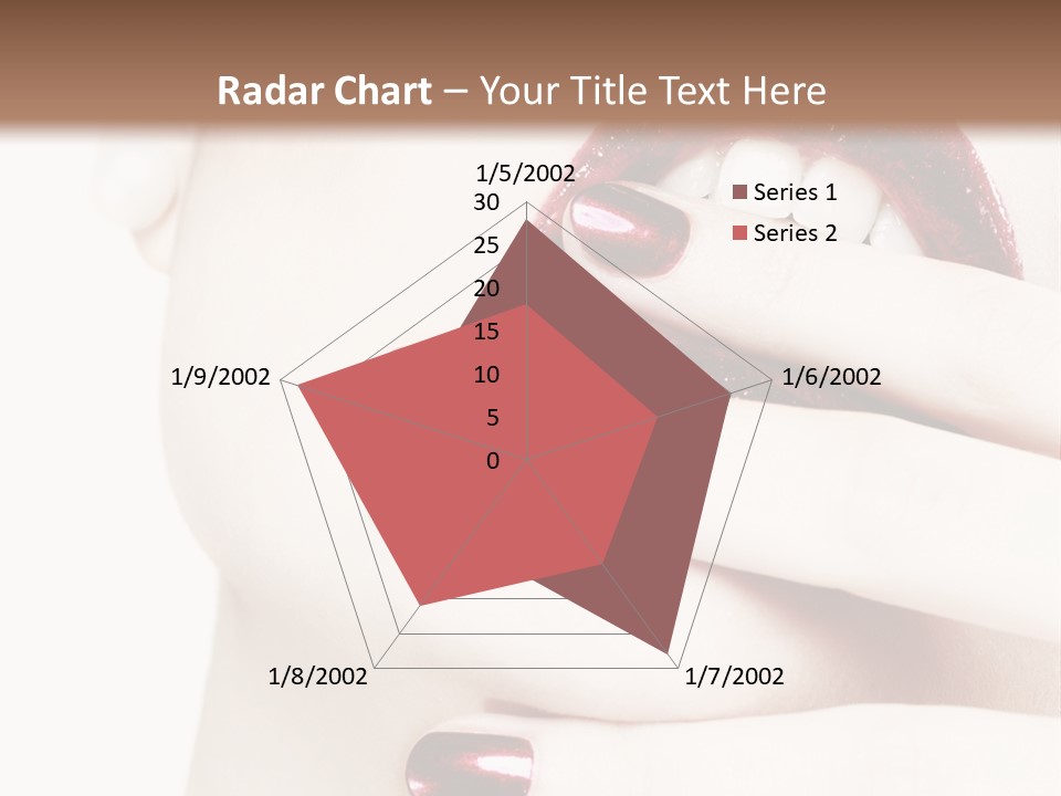 A Woman With Red Nail Polish Holding Her Mouth Open PowerPoint Template
