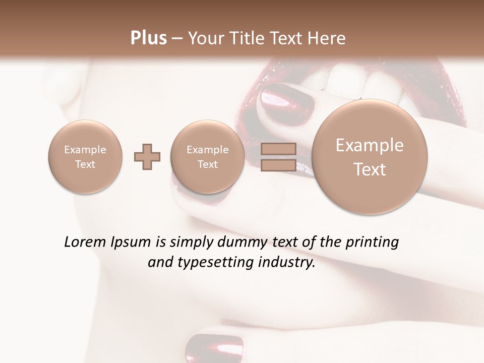 A Woman With Red Nail Polish Holding Her Mouth Open PowerPoint Template