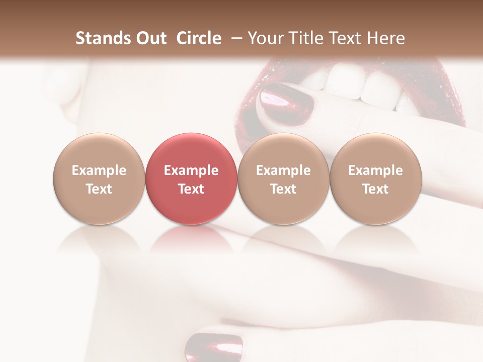 A Woman With Red Nail Polish Holding Her Mouth Open PowerPoint Template