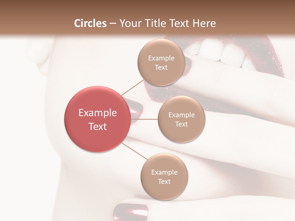 A Woman With Red Nail Polish Holding Her Mouth Open PowerPoint Template