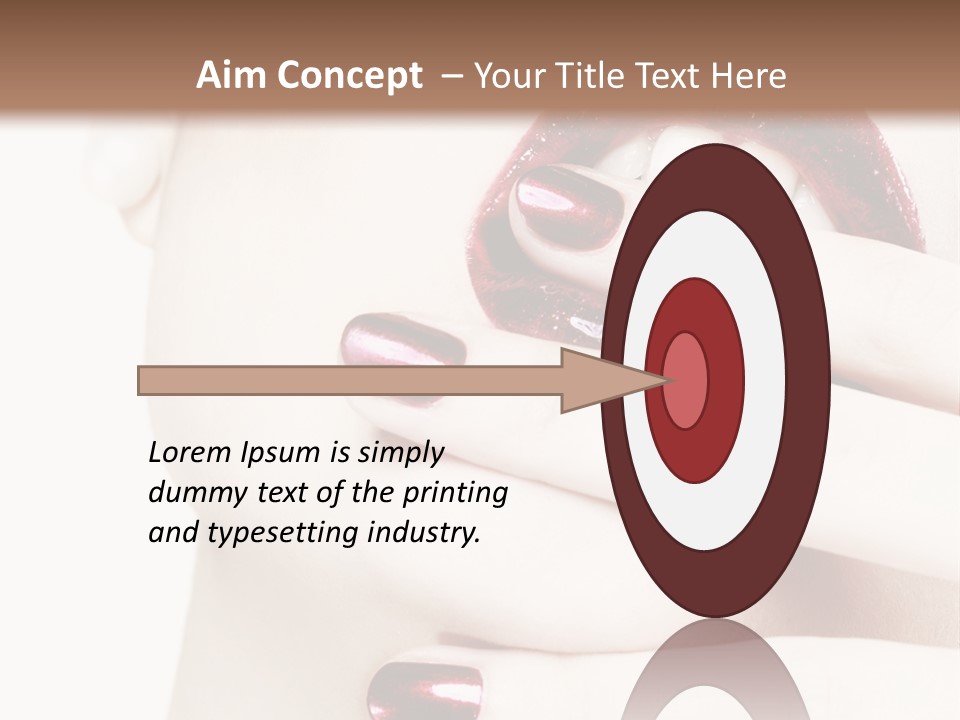 A Woman With Red Nail Polish Holding Her Mouth Open PowerPoint Template