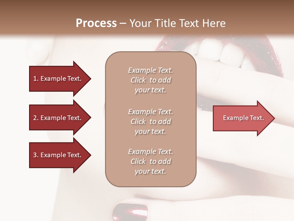 A Woman With Red Nail Polish Holding Her Mouth Open PowerPoint Template
