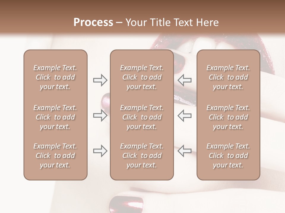 A Woman With Red Nail Polish Holding Her Mouth Open PowerPoint Template