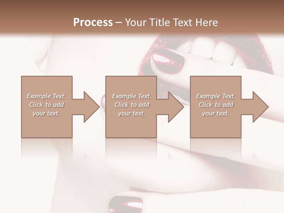 A Woman With Red Nail Polish Holding Her Mouth Open PowerPoint Template