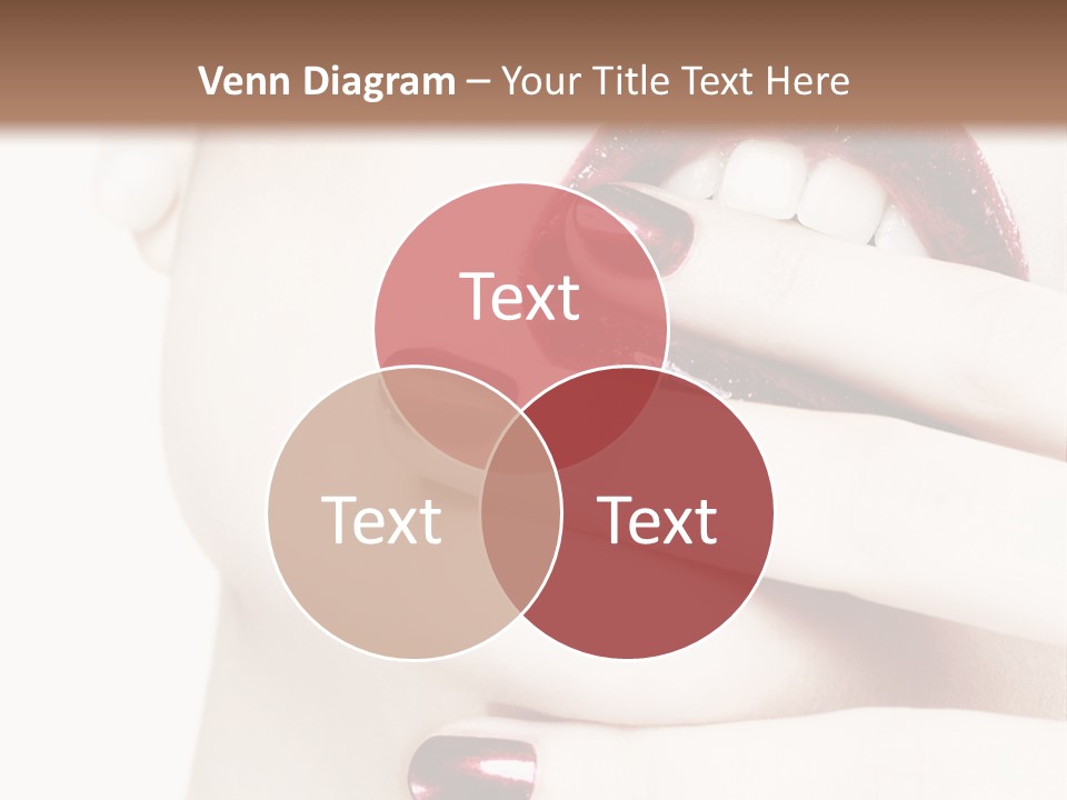A Woman With Red Nail Polish Holding Her Mouth Open PowerPoint Template