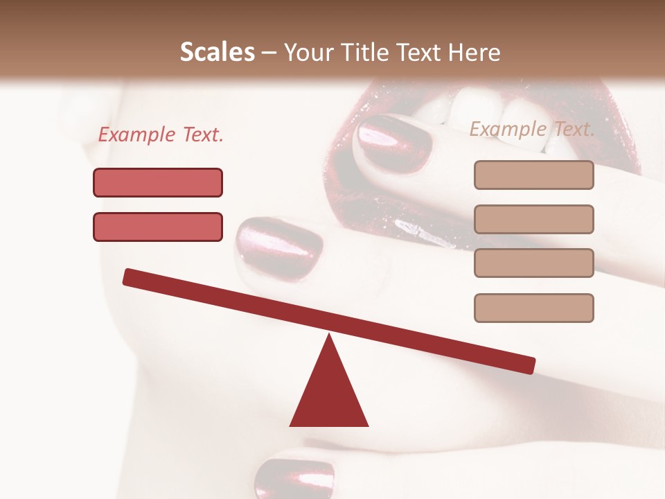 A Woman With Red Nail Polish Holding Her Mouth Open PowerPoint Template