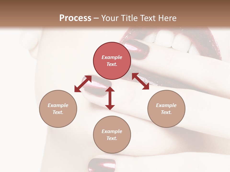 A Woman With Red Nail Polish Holding Her Mouth Open PowerPoint Template