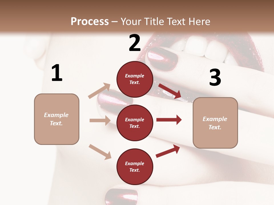 A Woman With Red Nail Polish Holding Her Mouth Open PowerPoint Template