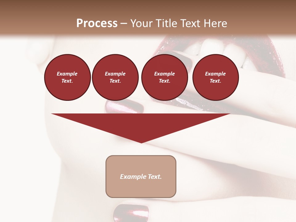 A Woman With Red Nail Polish Holding Her Mouth Open PowerPoint Template