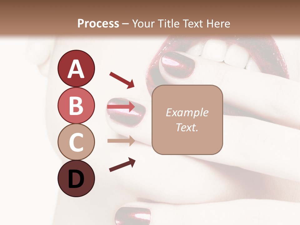 A Woman With Red Nail Polish Holding Her Mouth Open PowerPoint Template