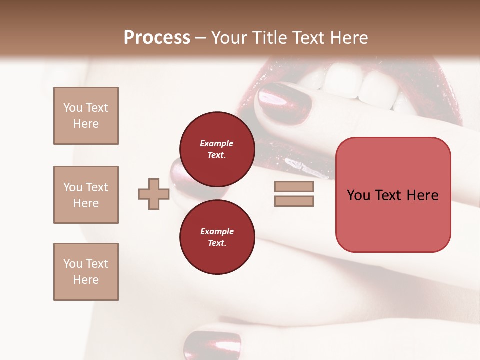 A Woman With Red Nail Polish Holding Her Mouth Open PowerPoint Template