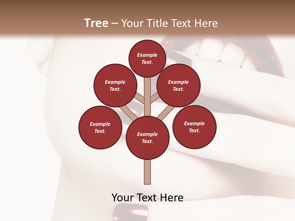 A Woman With Red Nail Polish Holding Her Mouth Open PowerPoint Template