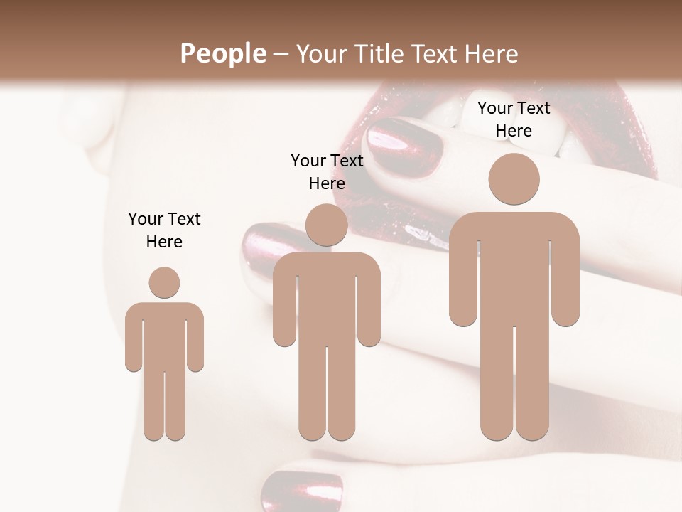 A Woman With Red Nail Polish Holding Her Mouth Open PowerPoint Template