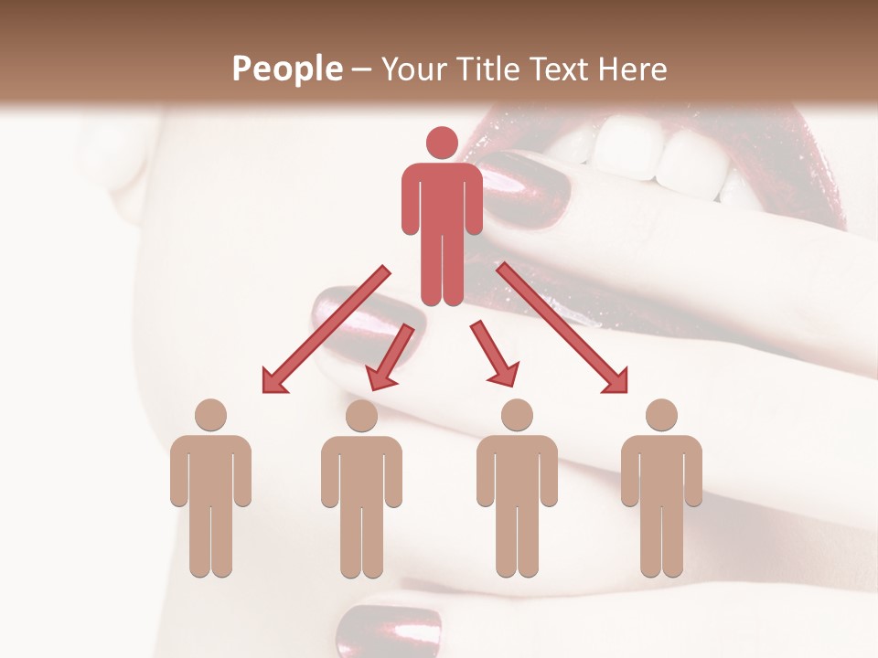 A Woman With Red Nail Polish Holding Her Mouth Open PowerPoint Template
