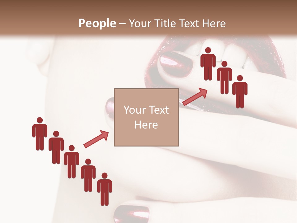 A Woman With Red Nail Polish Holding Her Mouth Open PowerPoint Template