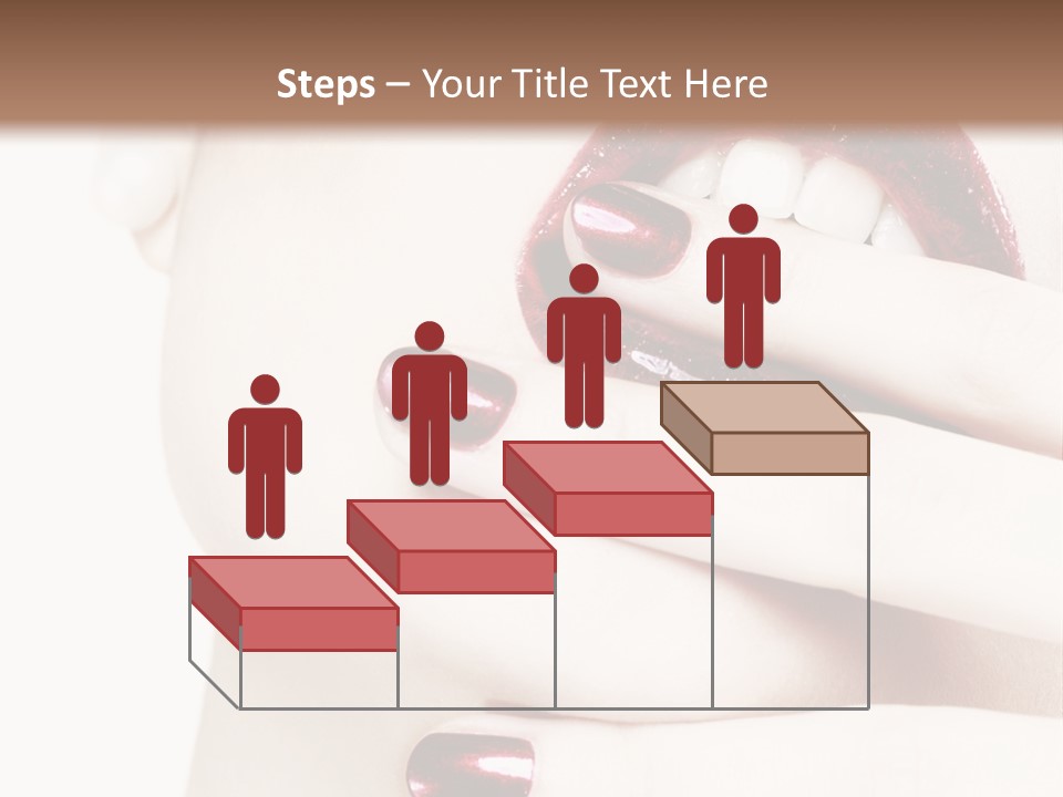 A Woman With Red Nail Polish Holding Her Mouth Open PowerPoint Template