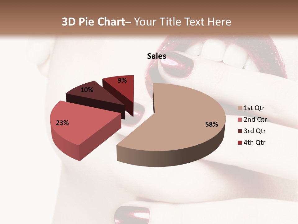 A Woman With Red Nail Polish Holding Her Mouth Open PowerPoint Template