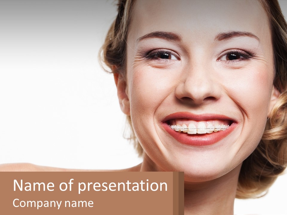 A Woman With A Smile On Her Face PowerPoint Template