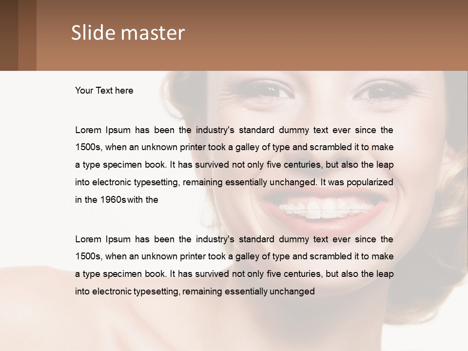 A Woman With A Smile On Her Face PowerPoint Template