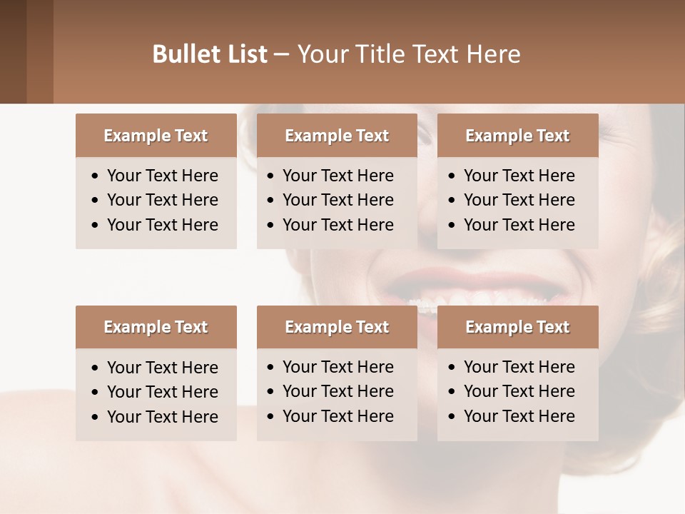 A Woman With A Smile On Her Face PowerPoint Template