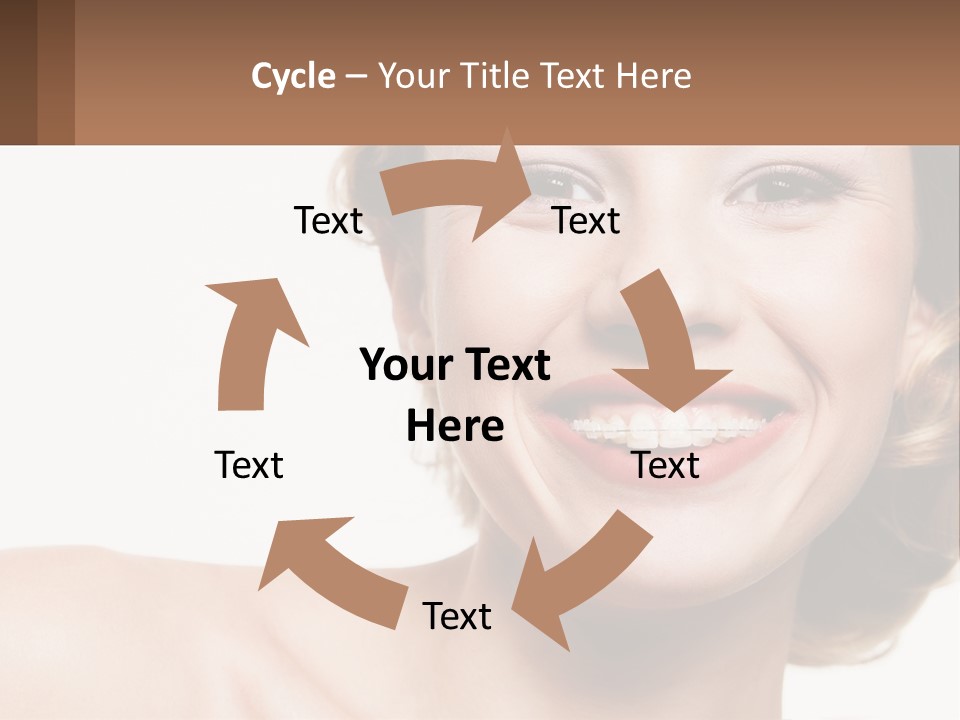 A Woman With A Smile On Her Face PowerPoint Template